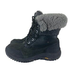 UGG Womens Sz 8 Adirondack 11 Black Shearling Lined Winter Waterproof Snow Boots